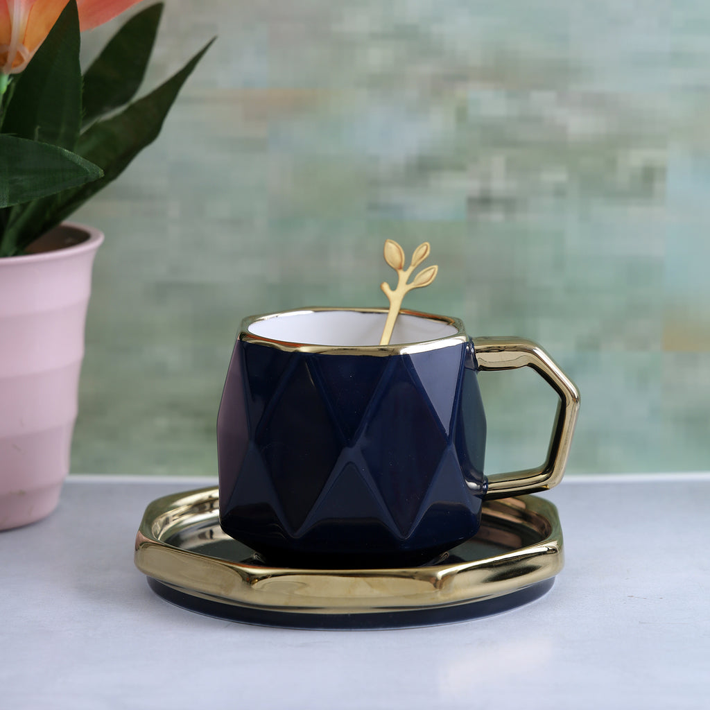 Vintage Cup & Saucer Set - Blue