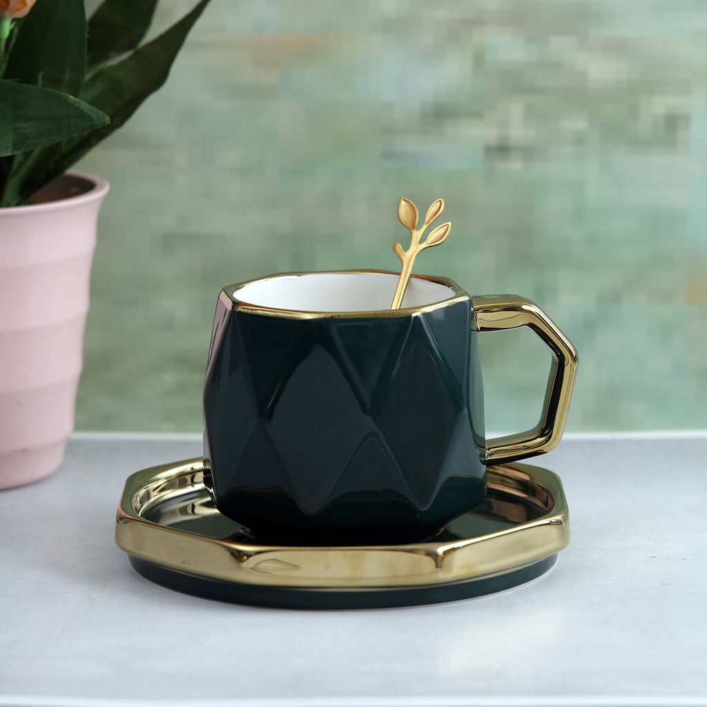 Vintage Cup & Saucer Set - Green