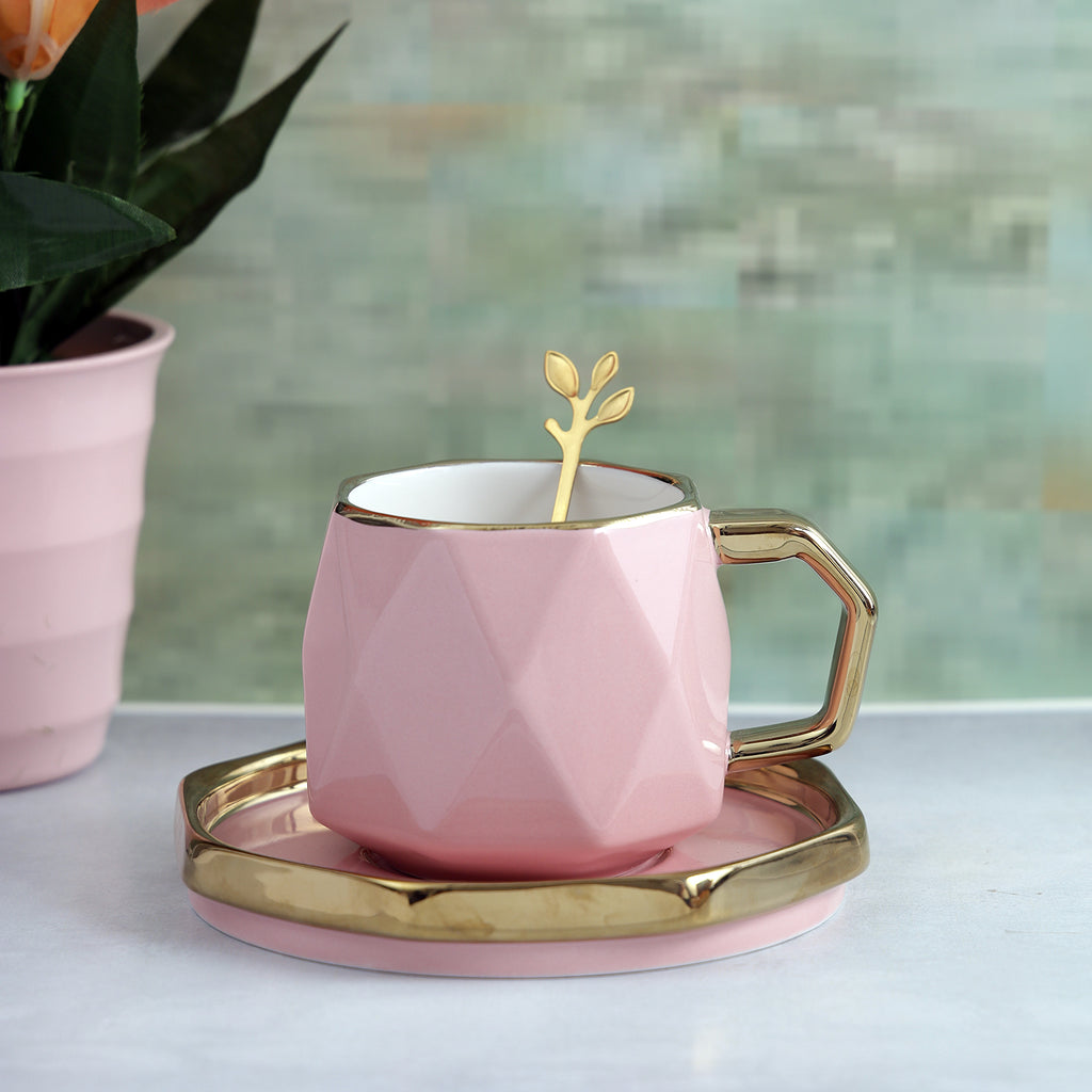 Vintage Cup & Saucer Set - Pink