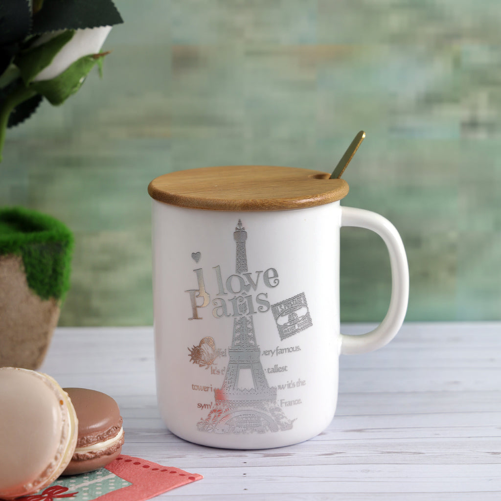 I Love Paris Mug - Silver