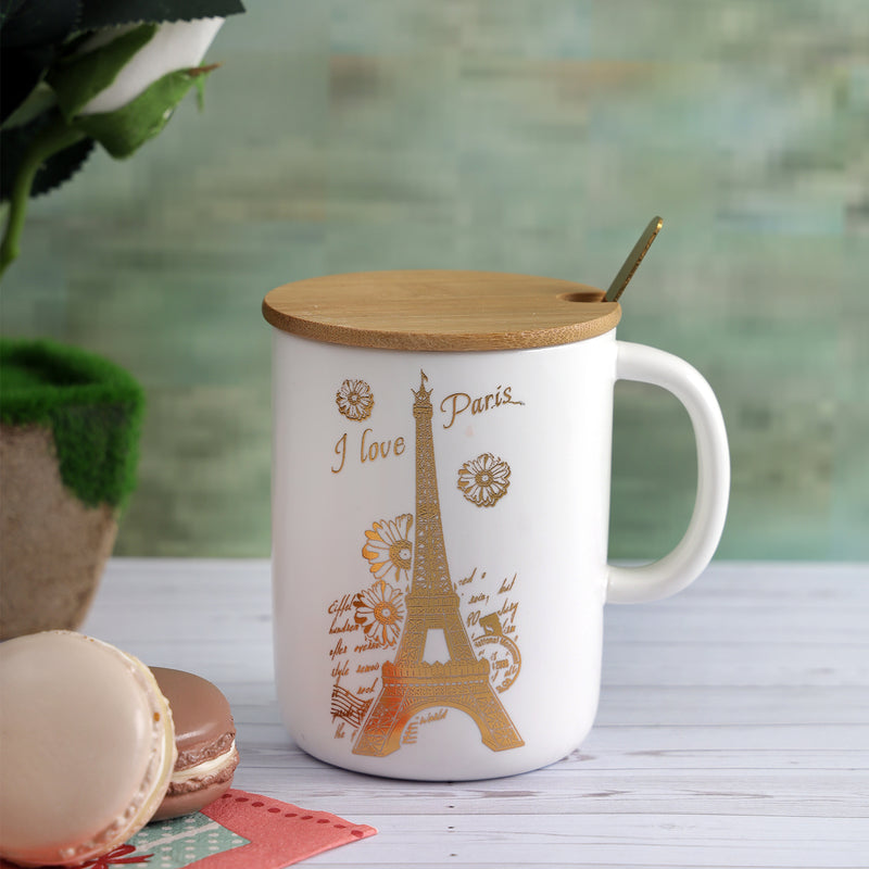 I Love Paris Mug - Gold