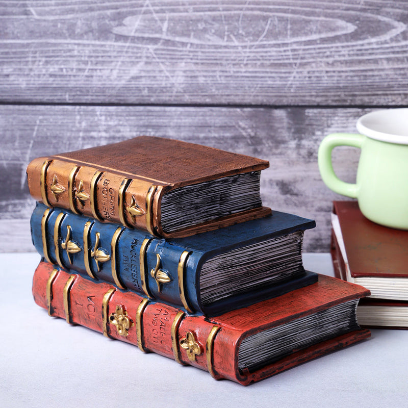 Vintage Book Set Decor Accent