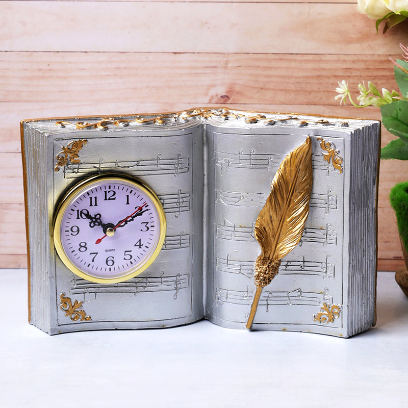 Victorian Book Theme Tabletop Clock