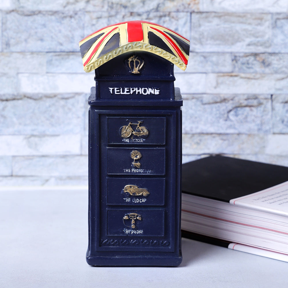Vintage British Phonebooth Decorative Accent - Blue