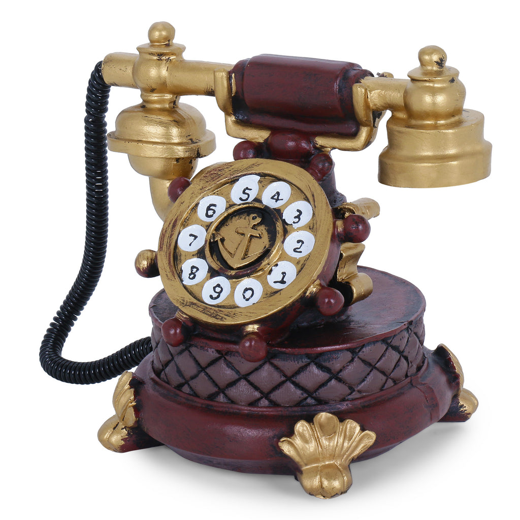 Vintage Telephone Decorative Accent - Brown