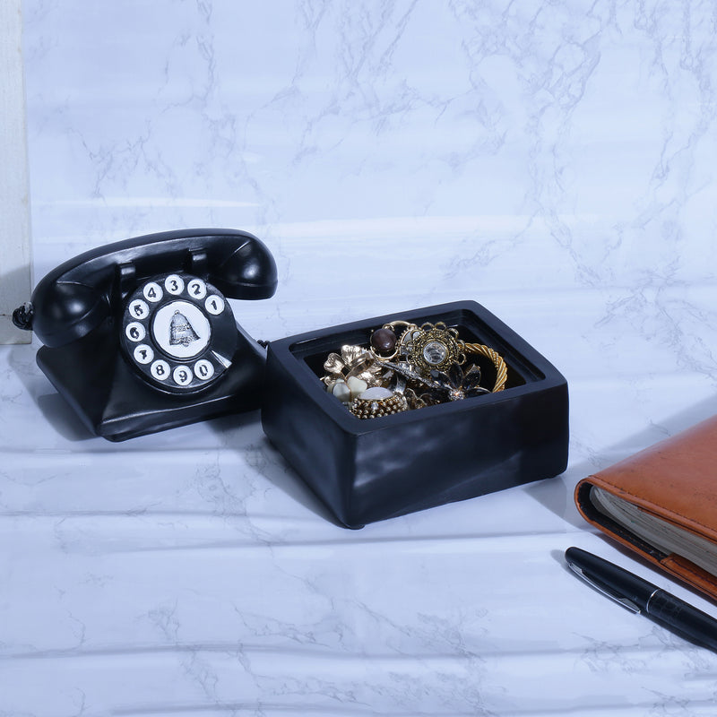 Retro Telephone Desk Organizer - Black