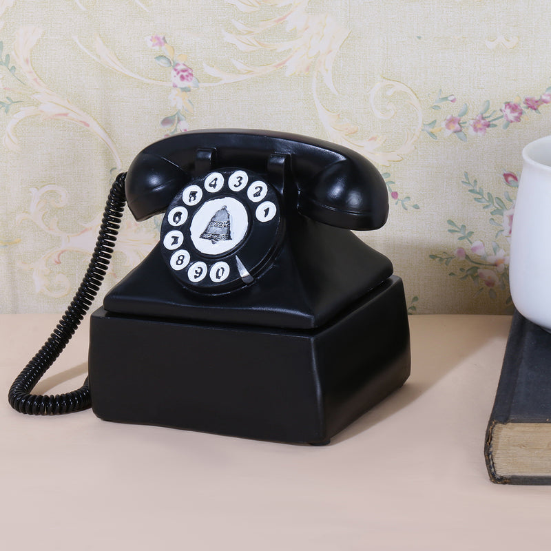 Retro Telephone Desk Organizer - Black