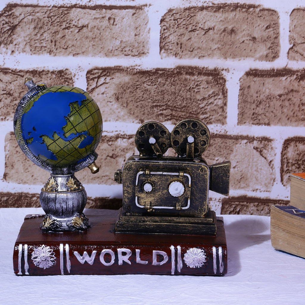 Filmmaker's Globe Tabletop Accent - Brown