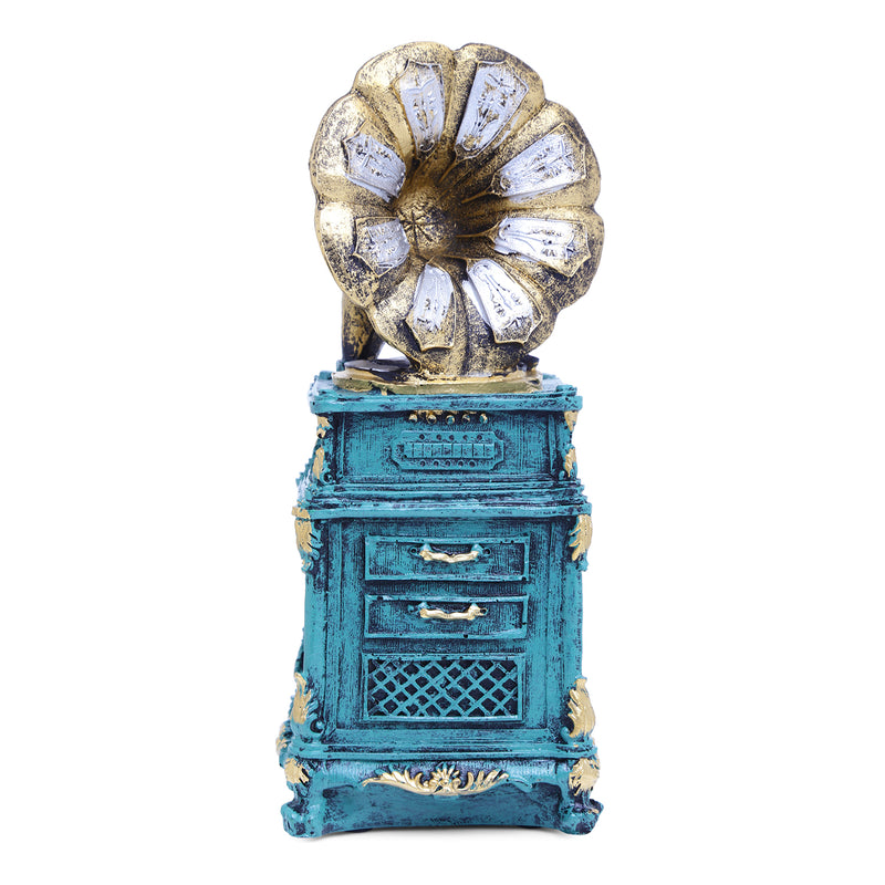 Tall Antique Gramophone Accent - Blue