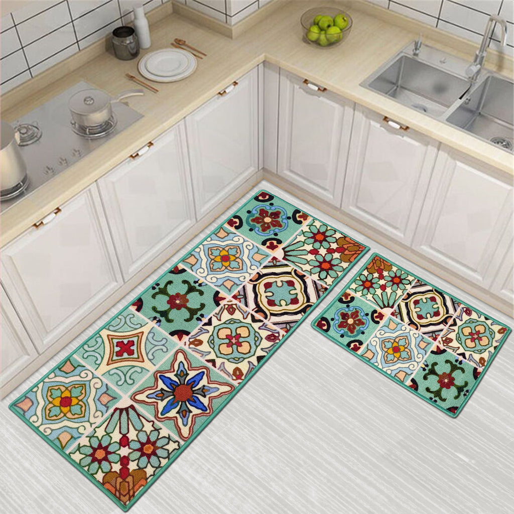 Mediterranean Tiles Floor Mats (Set of 2)