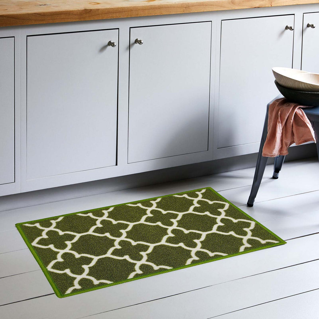 Ogee Trellis Dark Olive Door Mat