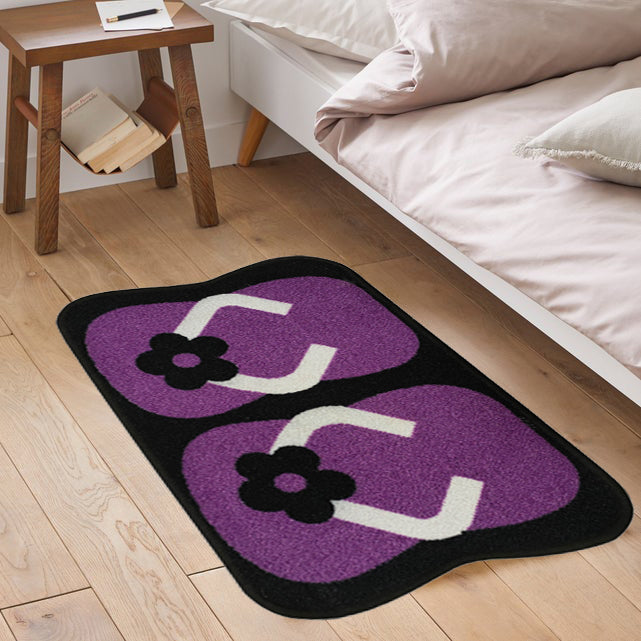 Slippers Door Mat - Purple