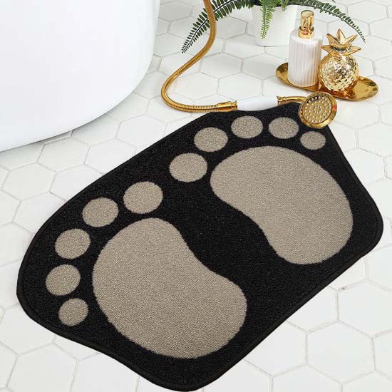 Footprints Door Mat - Grey