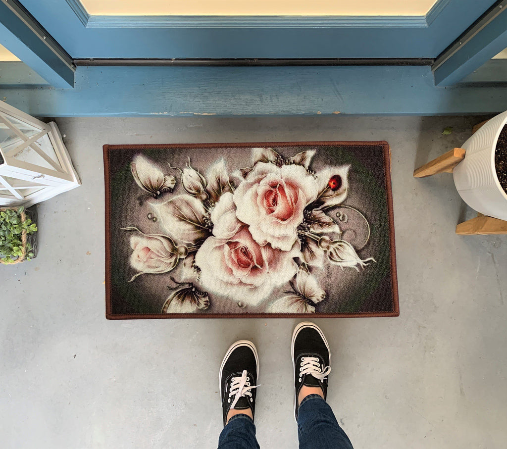 3D Rose Door Mat