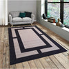 Geometric Rectangle Border Anti-Slip Carpet Rug