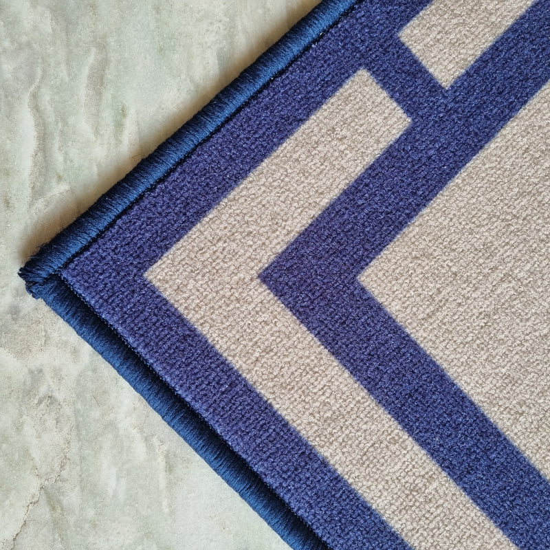 Geometric Rectangle Border Anti-Slip Carpet Rug