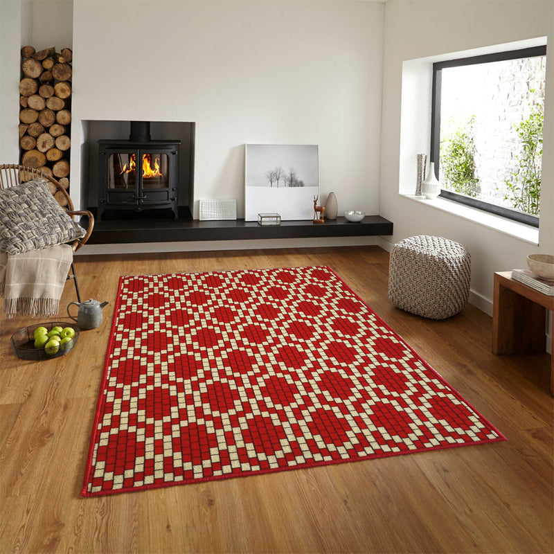 Pattern Brick Motif Anti-Slip Carpet Rug