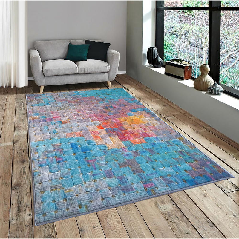 Abstract  Pastel Oil Squares Rug - Pastels
