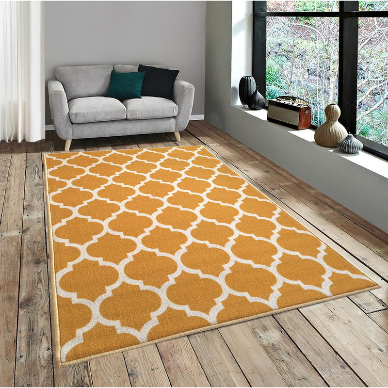 Islamic Trellis Rug - Yellow and Beige