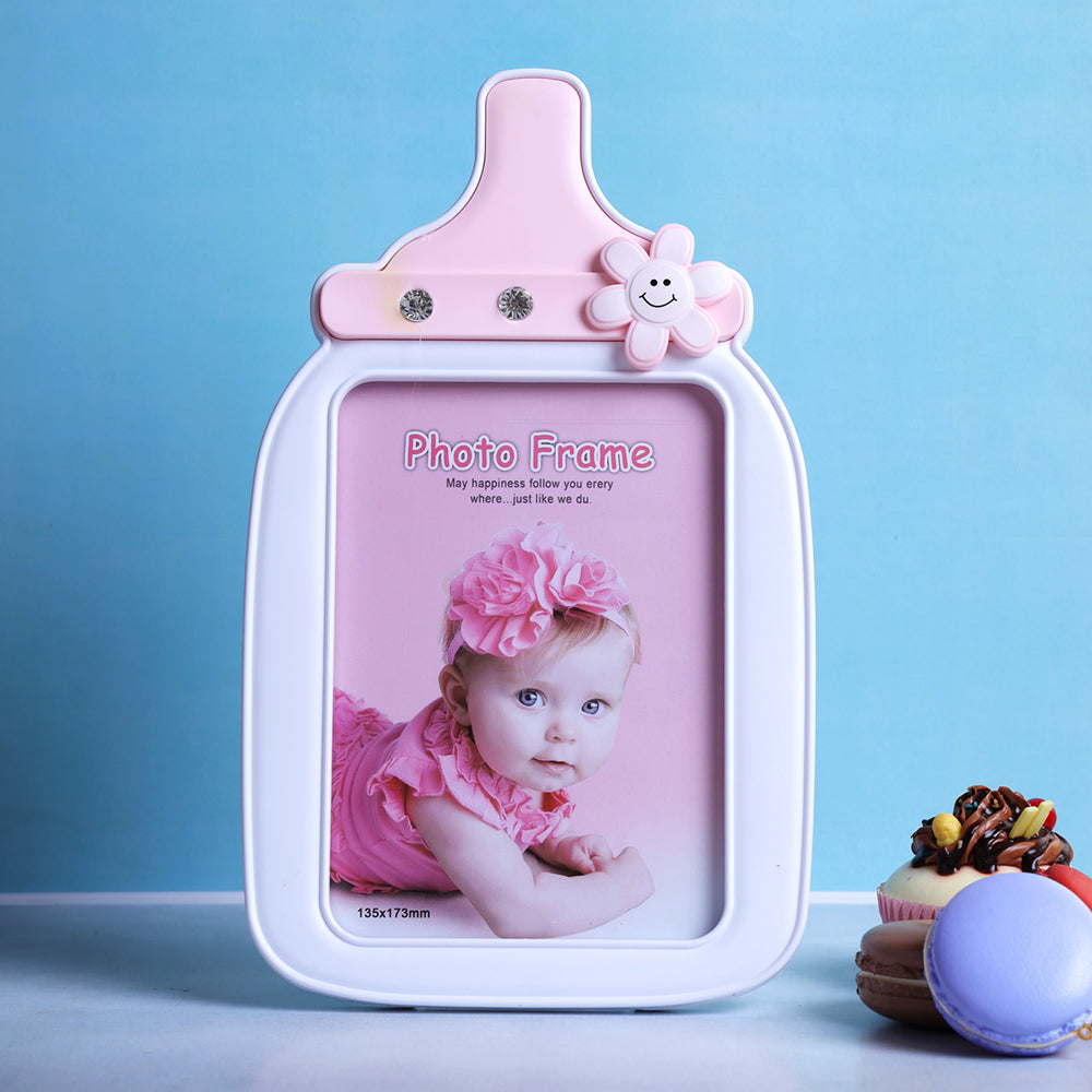 Milk Bottle Photo Frame - Pink