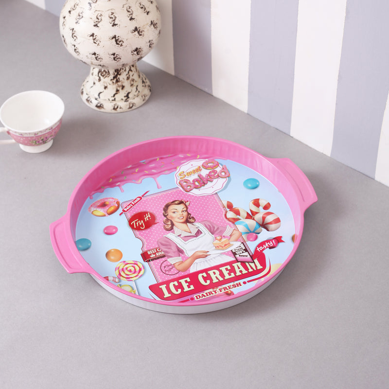 Vintage Ice-Cream Metal Tin Tray