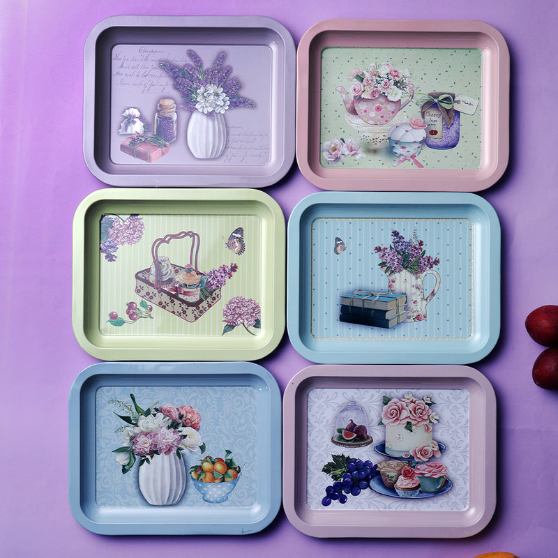 Vintage Bouquet Mini Serving Trays (Set of 6)