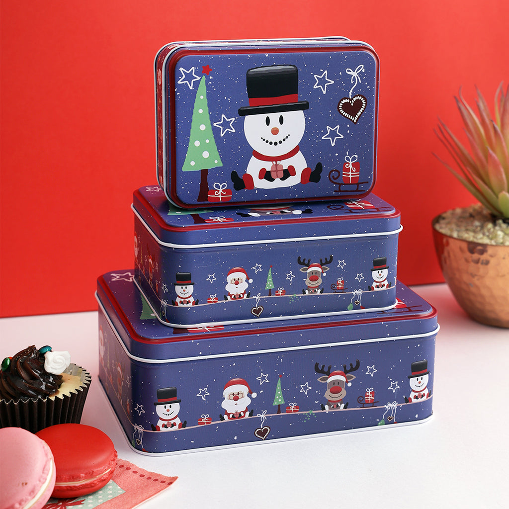 Geeky Santa Rectangle Box (Set Of 3)