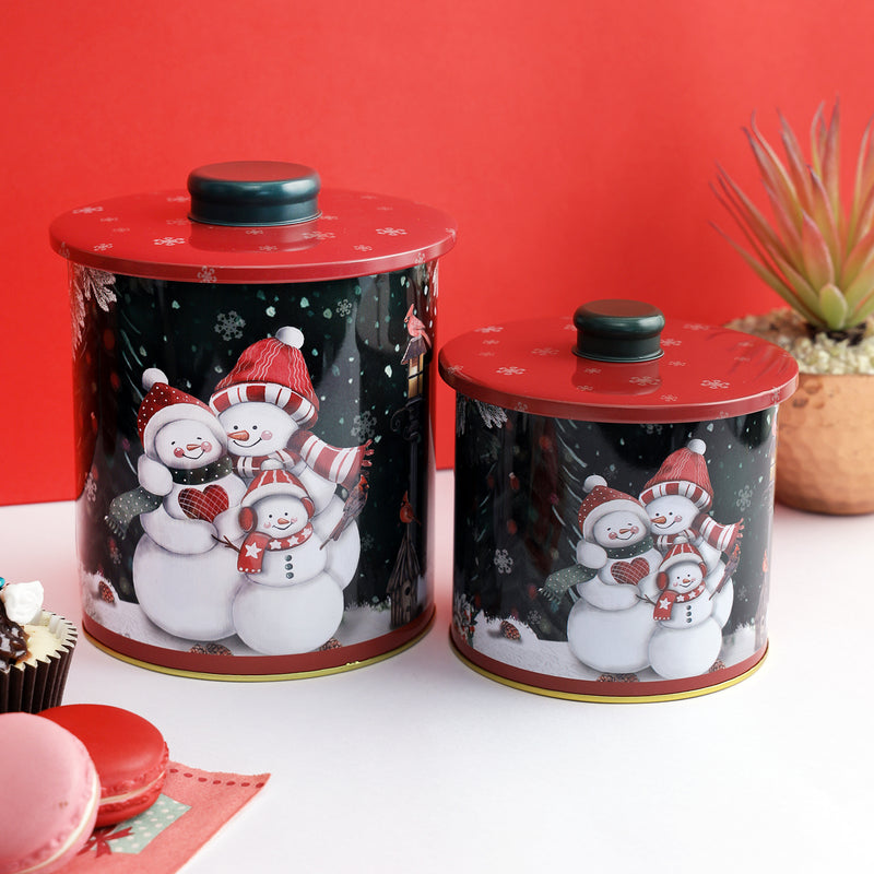 Snowman Family Canisters (Set Of 2)