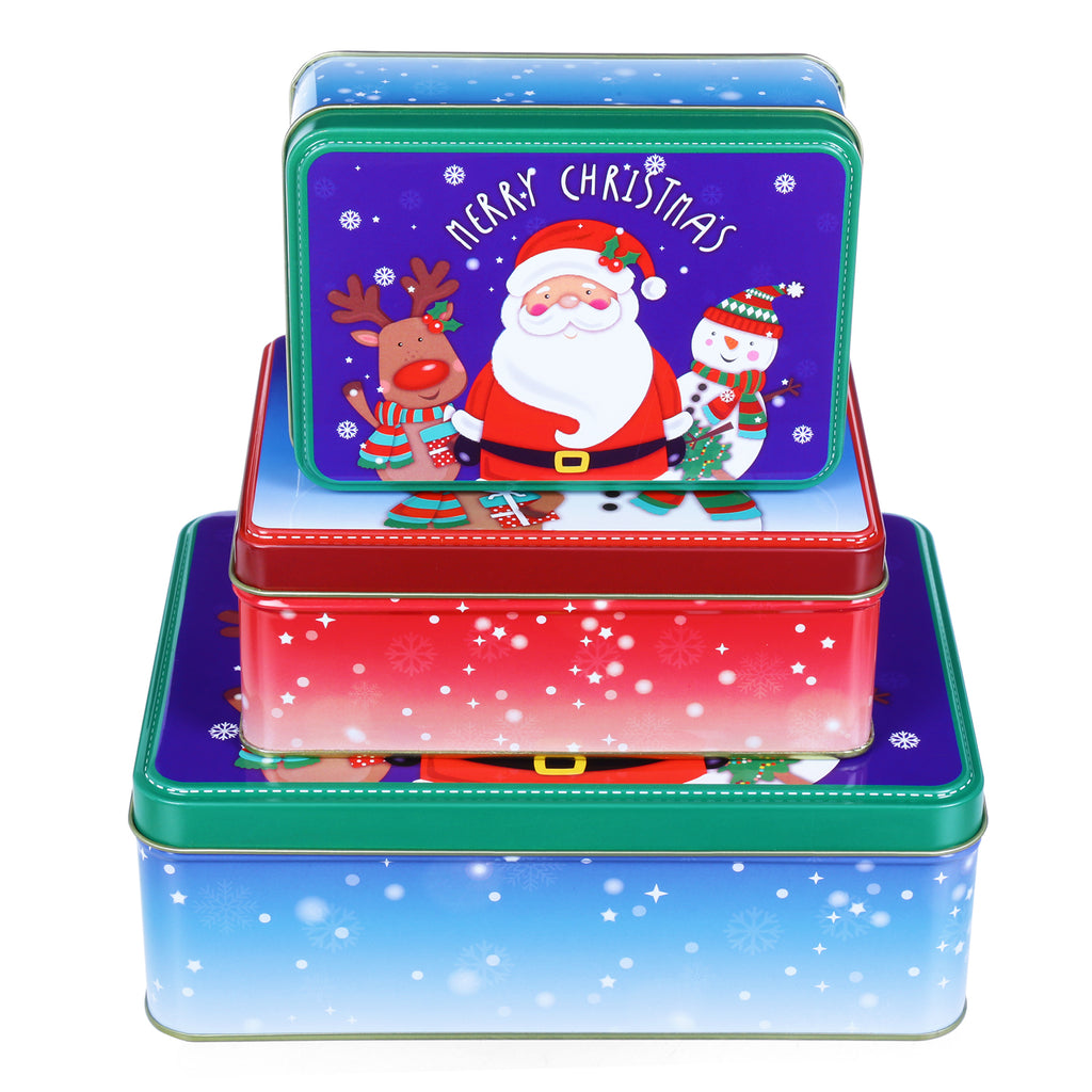 Seasons Greetings Rectangle Storage Box (Set of 3)