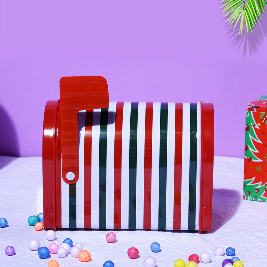 Christmas Stripes Mini Post Box