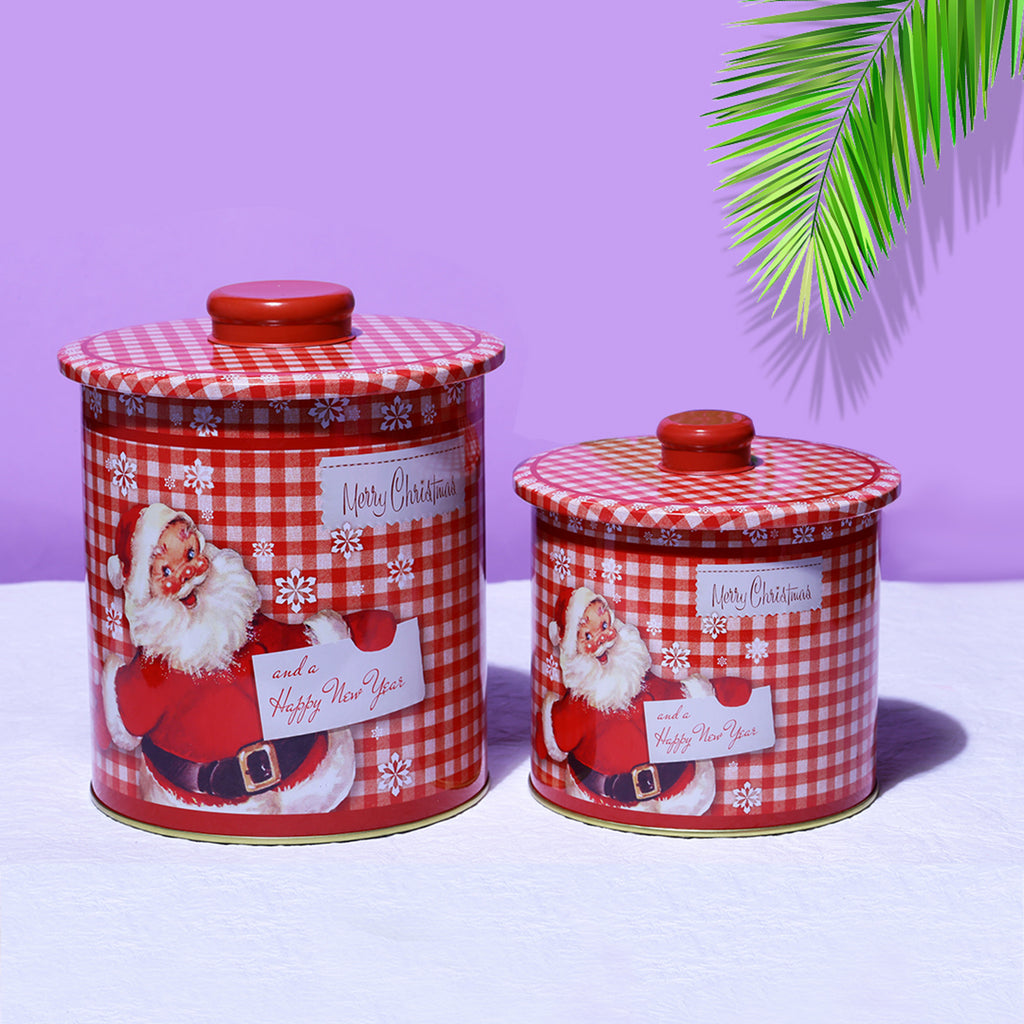 Vintage Santa Claus Canisters (Set of 2)