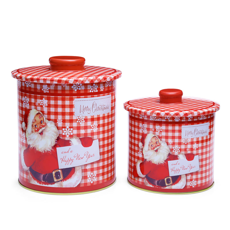 Vintage Santa Claus Canisters (Set of 2)