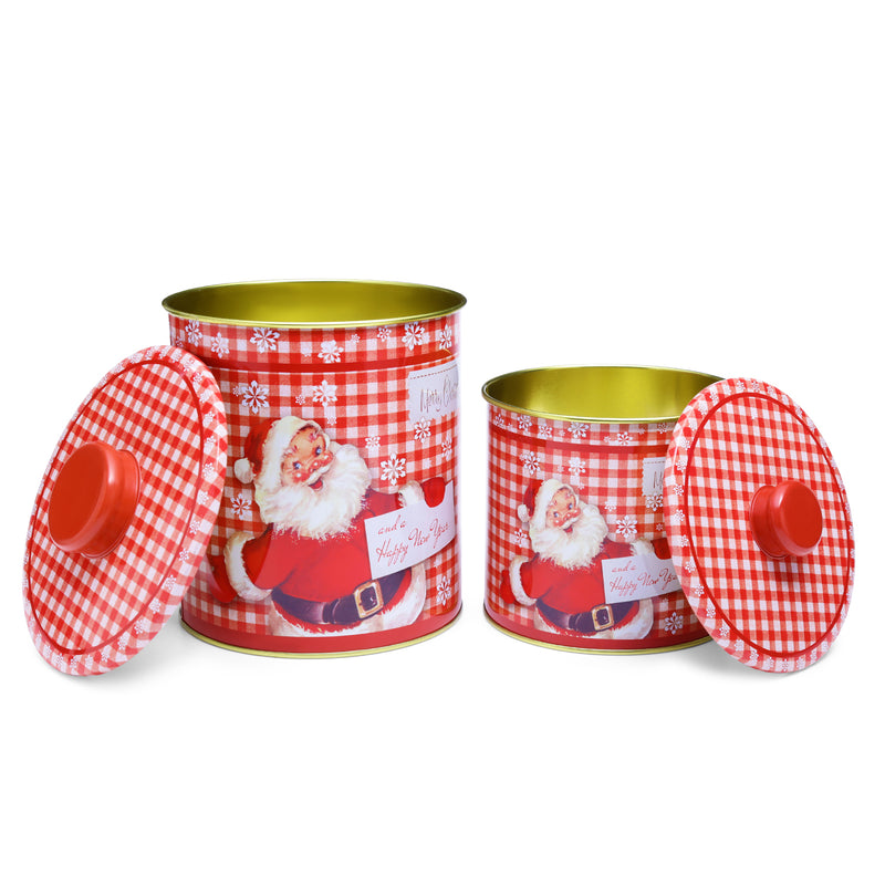 Vintage Santa Claus Canisters (Set of 2)