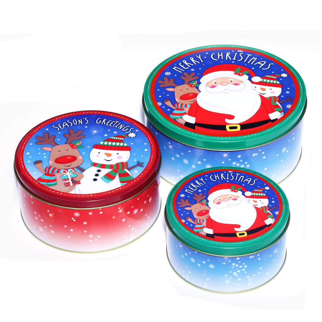 Seasons Greetings Round Storage Box (Set of 3)