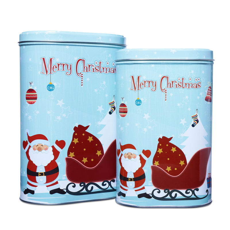 Santa's Sleigh Tall Storage Box (Set of 2)