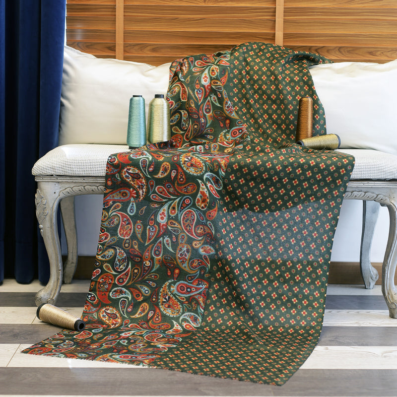 Ethnic Double Printed Light Wool Scarf