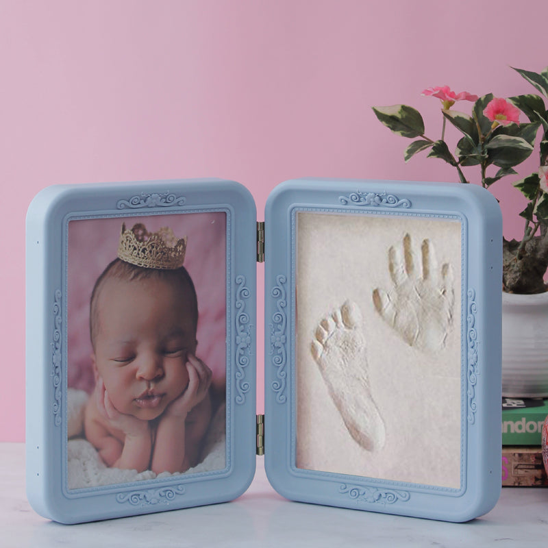 Newborn Baby Photo & Mould Frame Gift Set - Blue