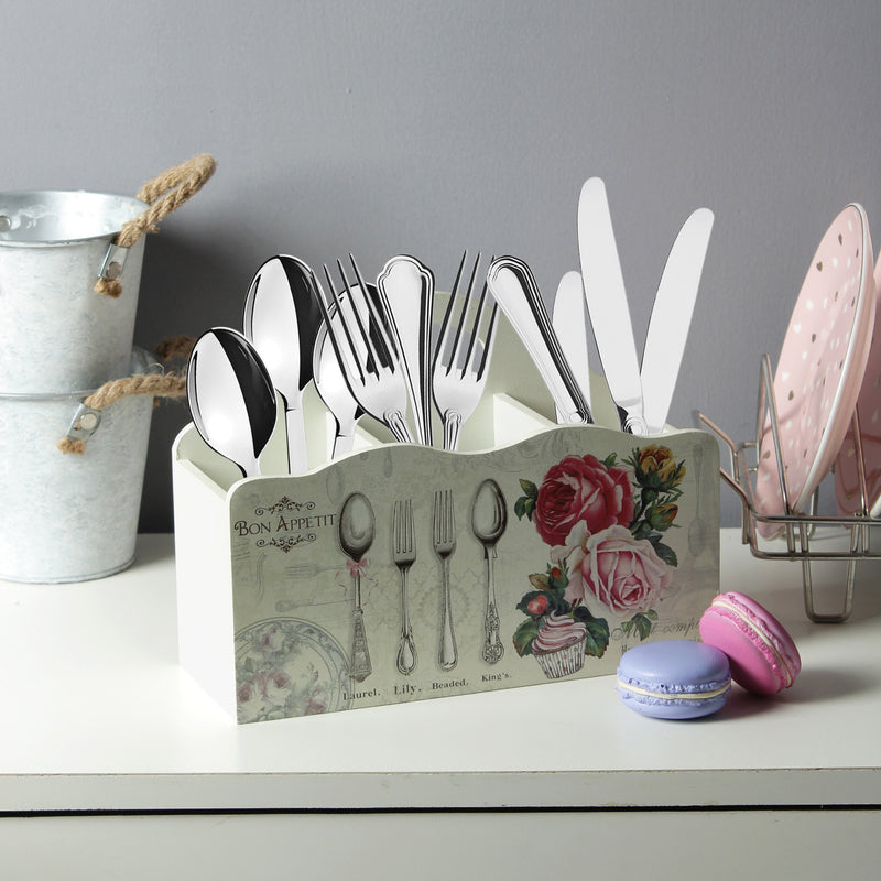 Long Vintage Spoon, Fork and Knife Organizer