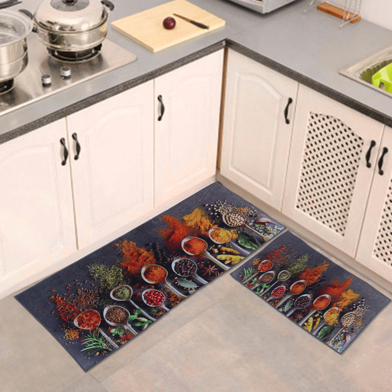 Pepper & Chillies Kitchen Floor Mats (Set of 2)