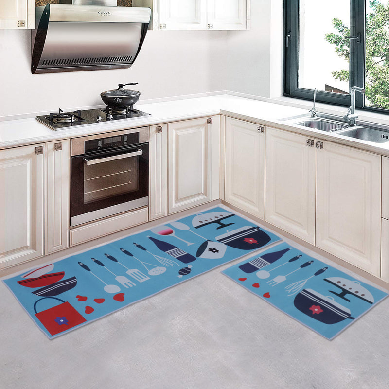 Wines & Spatulas Kitchen Floor Mats (Set of 2)