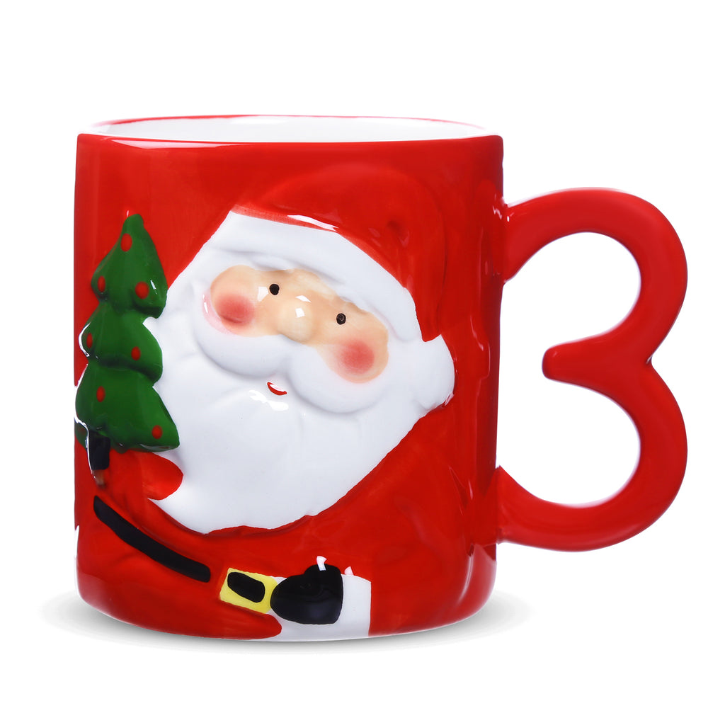 Santa Mug with Heart Shape Handle