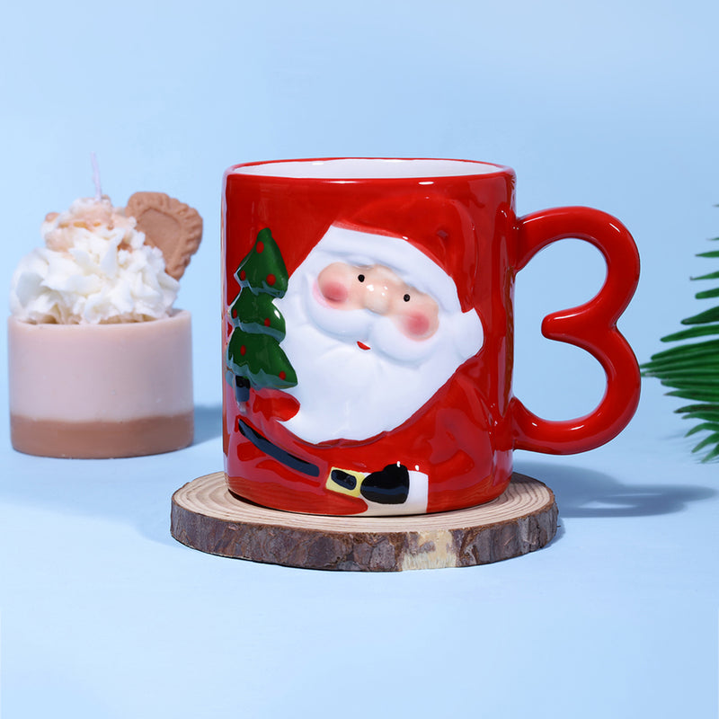 Santa Mug with Heart Shape Handle