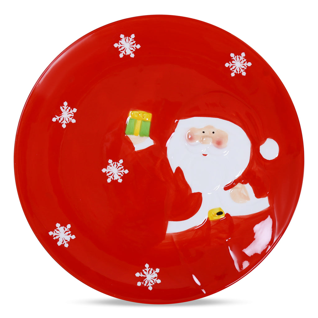 Round Santa Claus Ceramic Plate