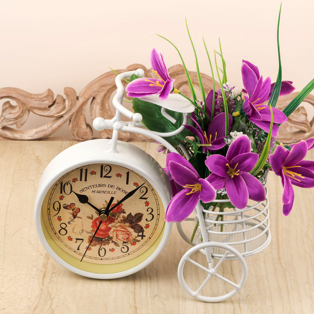 White Vintage Bicycle Clock