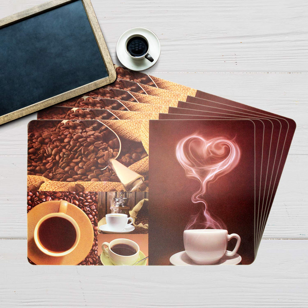 Coffee Heart Table Mat Set (Set Of 6)