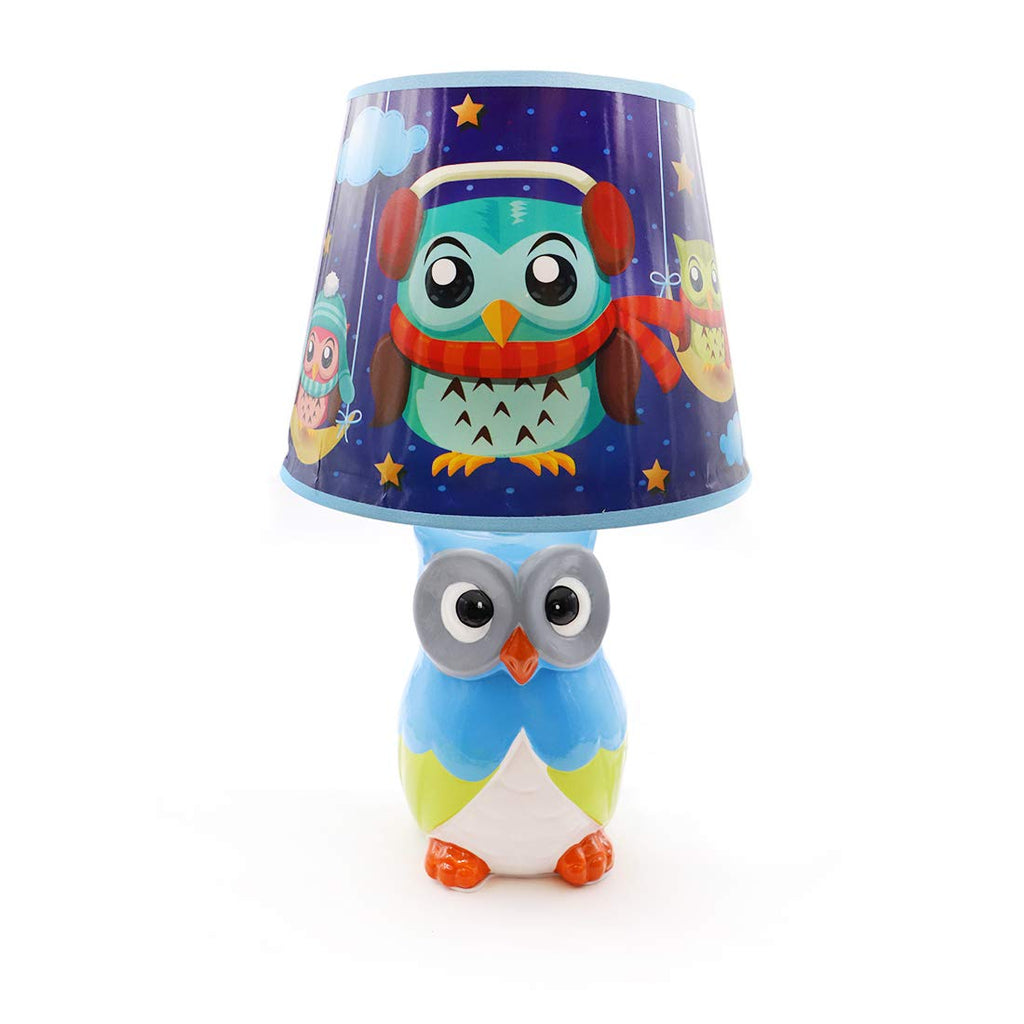 Blue owl lamp