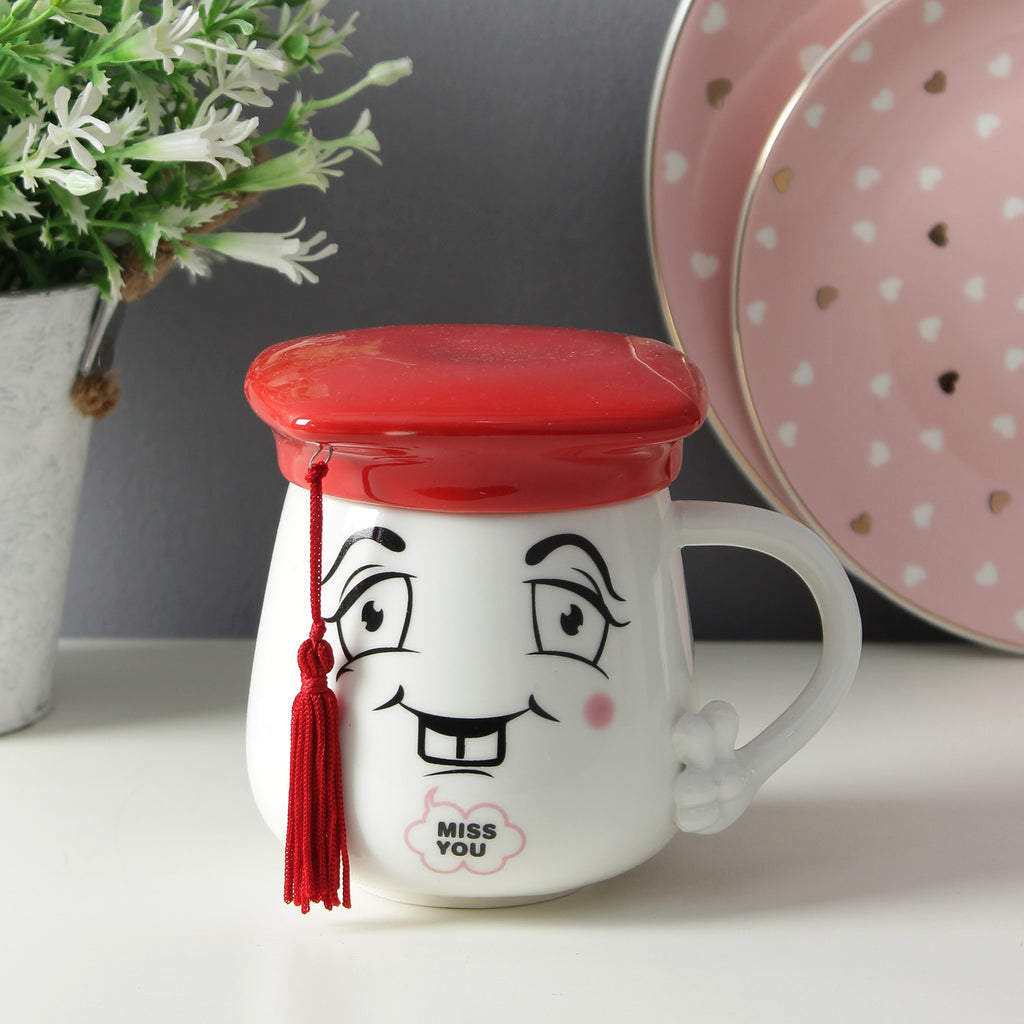 Graduation Cap Lid Mug - Red