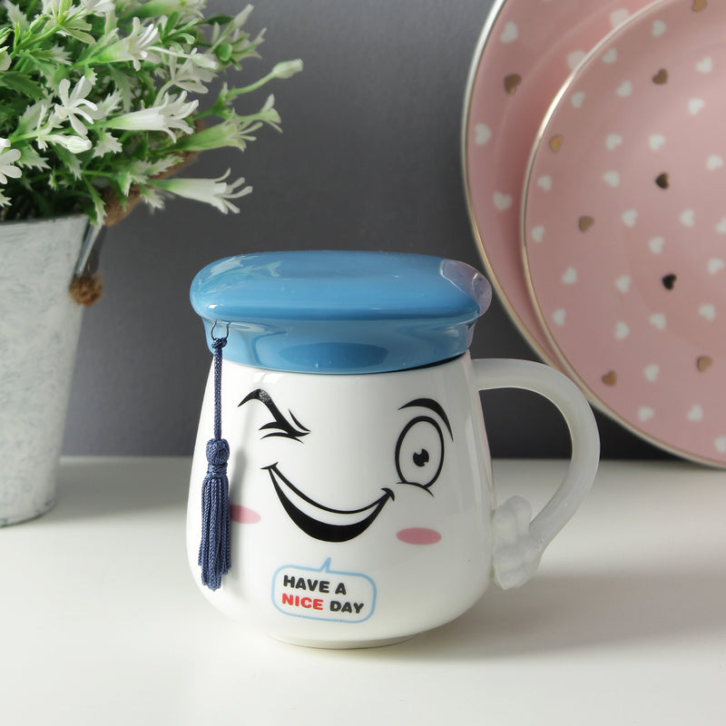 Graduation Cap Lid Mug - Blue