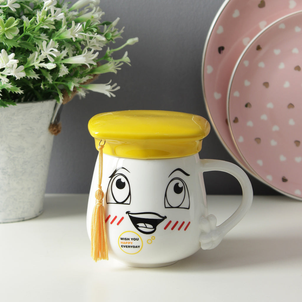 Graduation Cap Lid Mug - Yellow