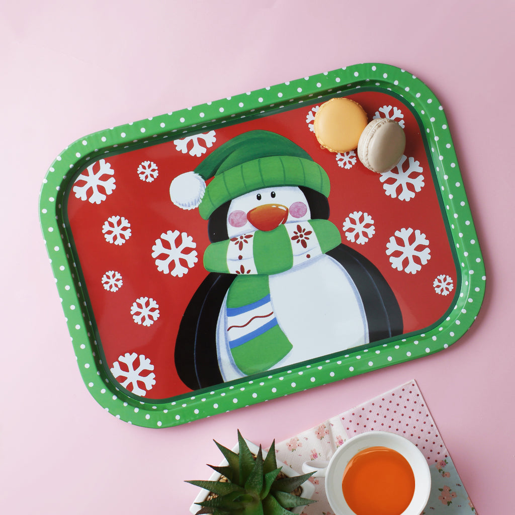 Red Snowman Tray